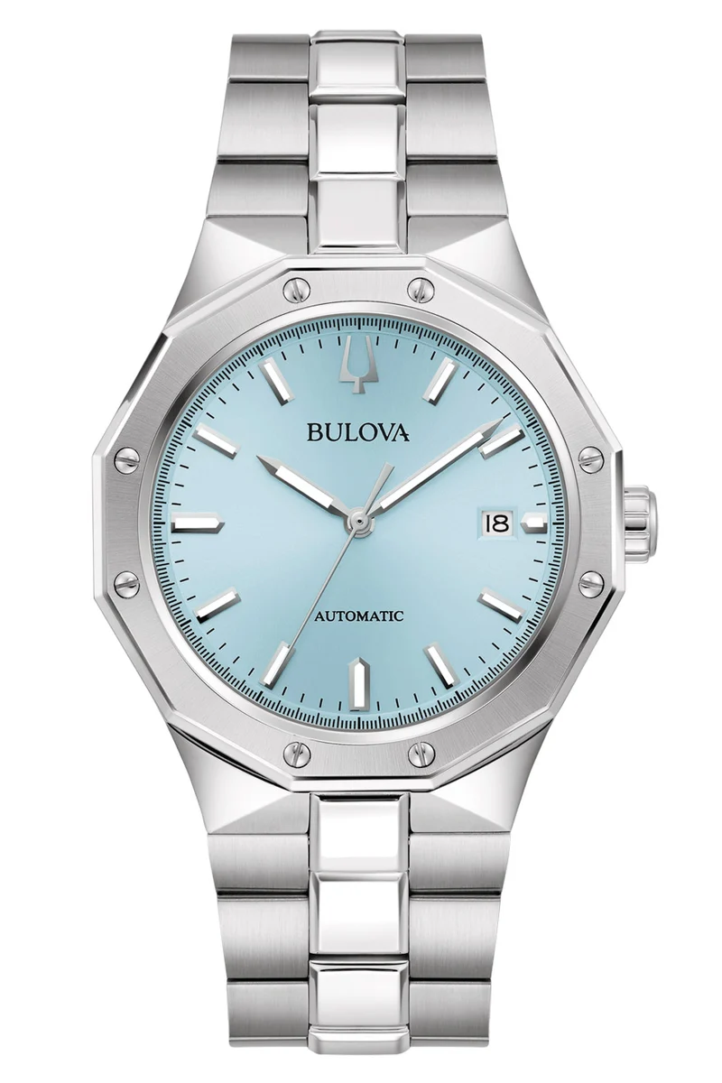 Bulova Classic 96B462 Herrenuhr Hellblau • Automatikwerk • Saphirglas
