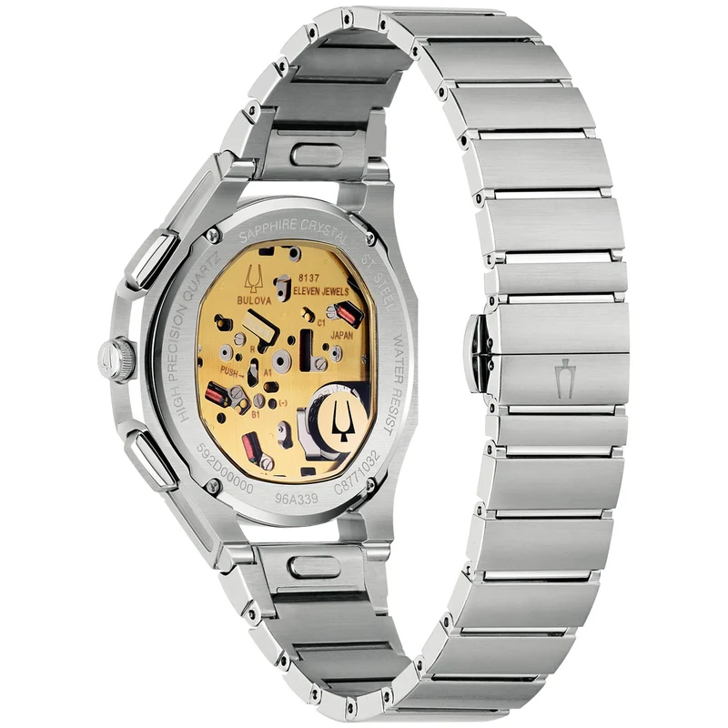 Bulova Curv 96A339 Herren Armbanduhr Blau • Saphirglas mit Doppelkrümmung • Hochpräzisions-Quarzwerk