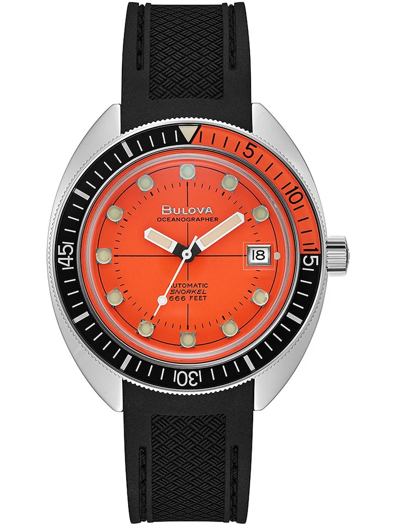 Bulova Devil Diver 96B350 Herren Armbanduhr Orange • Miyota Automatikwerk • Saphirglas