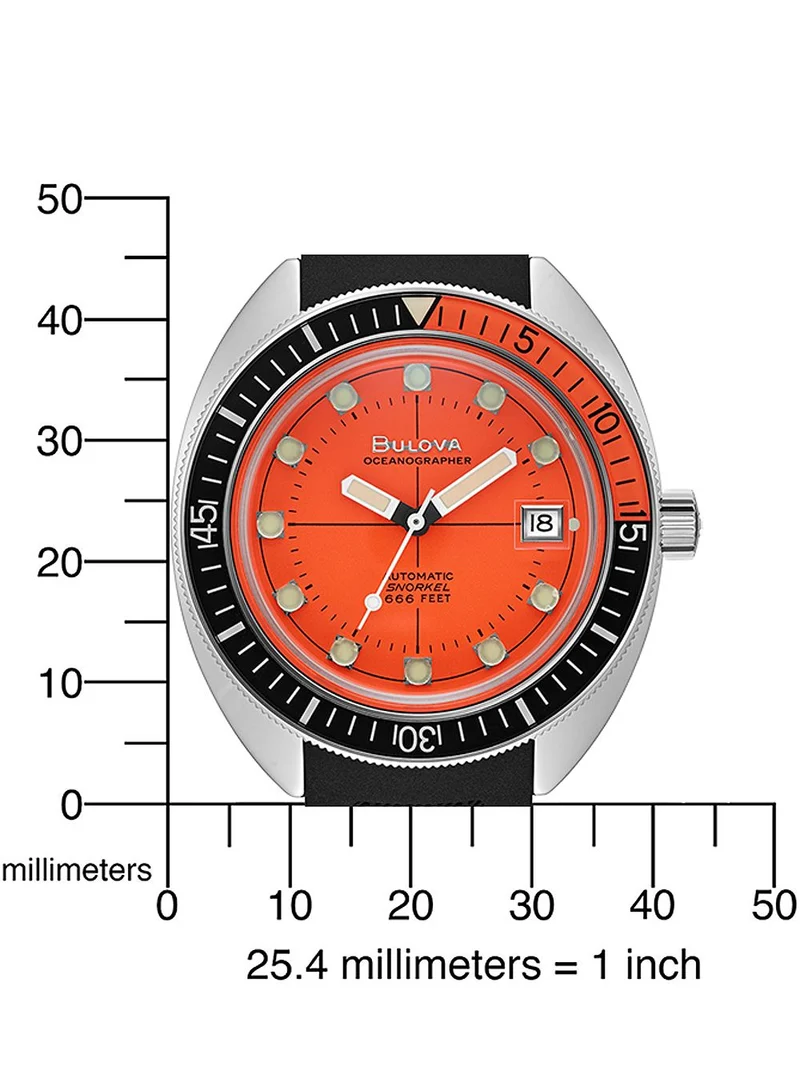 Bulova Devil Diver 96B350 Herren Armbanduhr Orange • Miyota Automatikwerk • Saphirglas