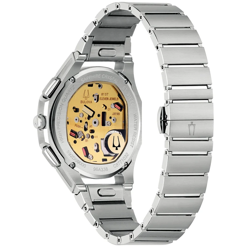 Bulova Curv 96A338 Herren Armbanduhr Grün • Saphirglas gebogen • Hochpräzisions-Quarzwerk