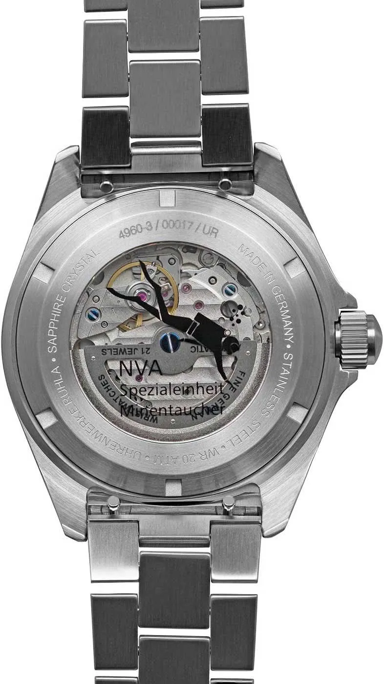 Ruhla NVA Kommando Minentaucher 4960M3_set Herrenuhr • Made in Germany • 60h Gangreserve