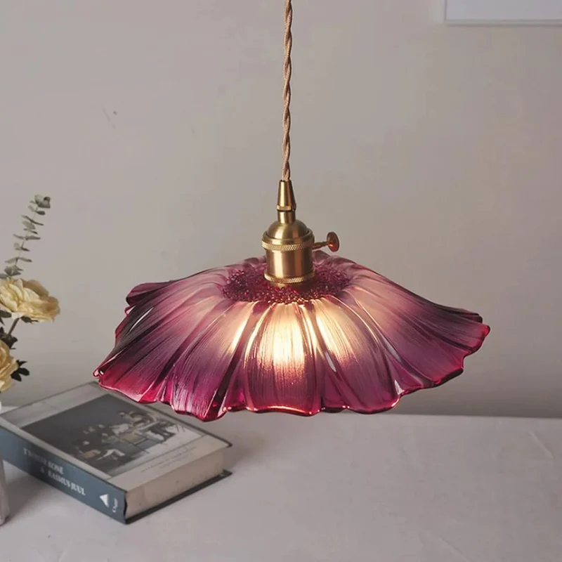 Sansoti | Cullivan Bloemvormige Hanglamp – Glazen Hanglamp met Gouden Fitting voor Woonkamer & Eetkamer