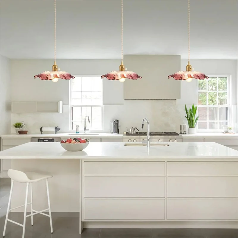 Sansoti | Cullivan Bloemvormige Hanglamp – Glazen Hanglamp met Gouden Fitting voor Woonkamer & Eetkamer