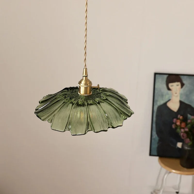 Sansoti | Cullivan Bloemvormige Hanglamp – Glazen Hanglamp met Gouden Fitting voor Woonkamer & Eetkamer