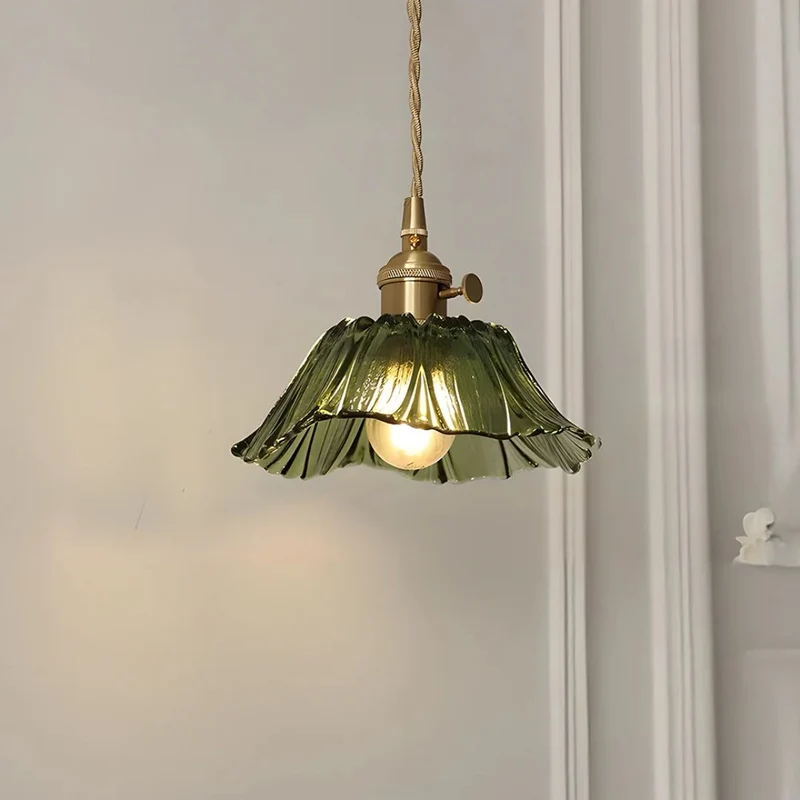 Sansoti | Cullivan Bloemvormige Hanglamp – Glazen Hanglamp met Gouden Fitting voor Woonkamer & Eetkamer