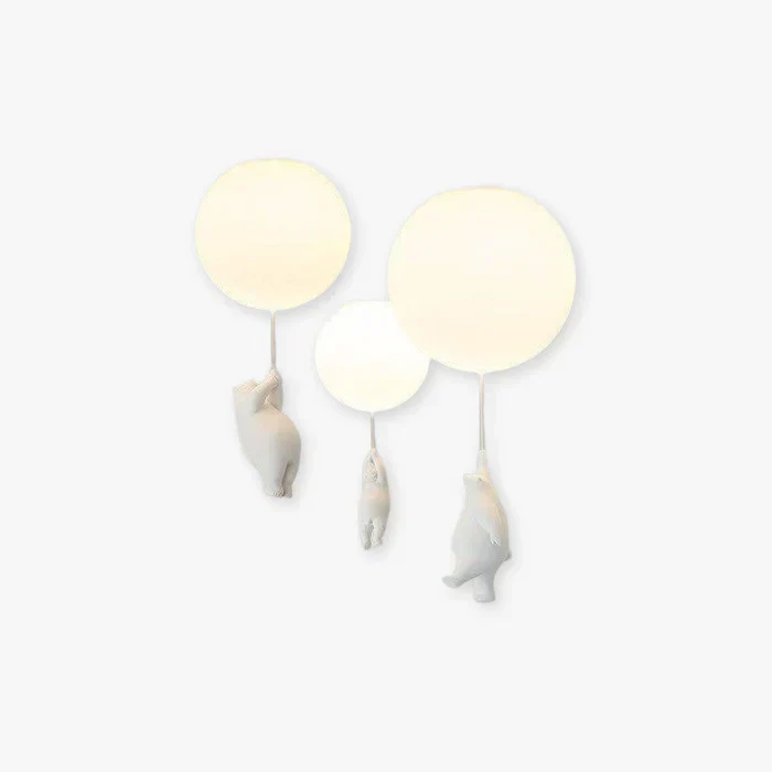 Kinderkamer hanglamp met beer en ballon, speelse plafondlamp met warm led licht voor slaapkamer en woonkamer | Sansoti