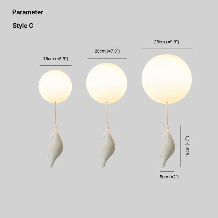 Kinderkamer hanglamp met beer en ballon, speelse plafondlamp met warm led licht voor slaapkamer en woonkamer | Sansoti