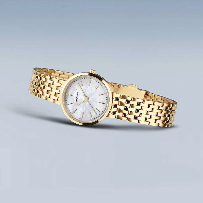 Bering Classic 19126-734 Damenuhr • Kratzfestes Saphirglas • Edles Perlmutt-Zifferblatt