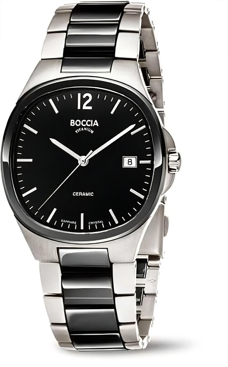 Boccia 3668-01 Herrenuhr • Hautfreundliches Reintitan • Leicht & Robust
