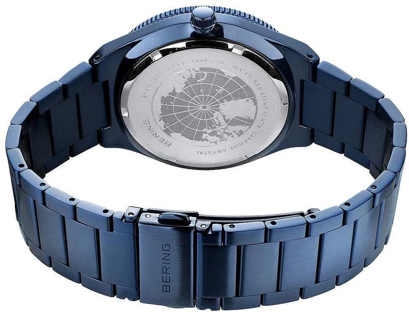 Bering Solar 14443-797 Herrenuhr • Kratzfestes Saphirglas • Feines Milanaise-Armband