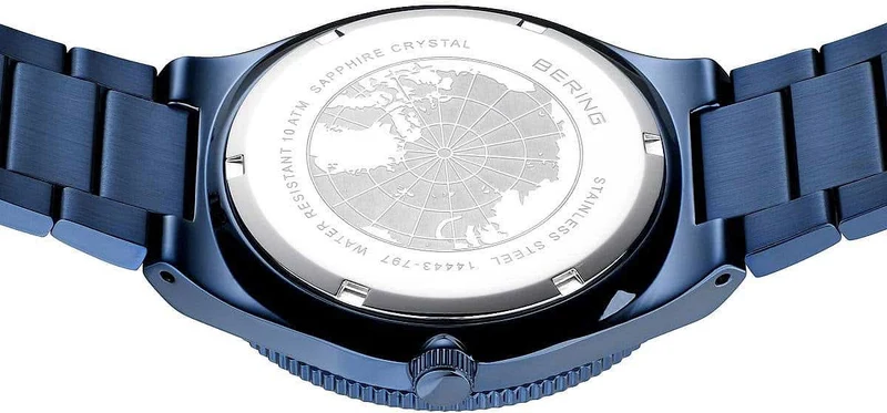 Bering Solar 14443-797 Herrenuhr • Kratzfestes Saphirglas • Feines Milanaise-Armband