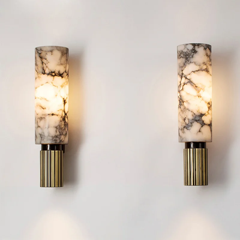 Marmeren Wandlamp | Luxe LED Wandverlichting van Natuursteen – Warm of Koel Wit
