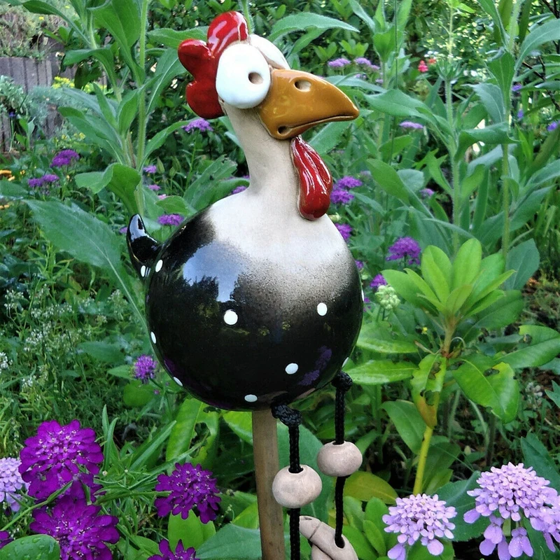 Tuinkip Decoratie Kleurrijk Tuin Terras Balkon Tuinbeeld Tuindecoratie Vogelbeeld Set Cadeau | Sansoti