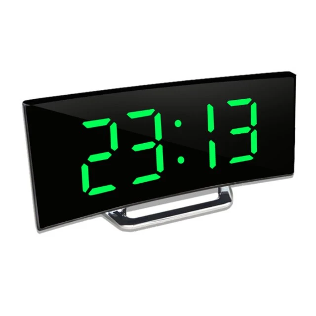 Digitale LED Wekker met Gebogen Display – Automatische Lichtregeling & Groot Scherm | Sansoti