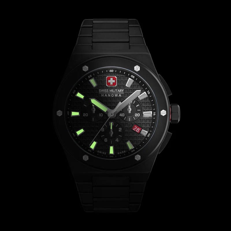 Swiss Military Hanowa Sidewinder Ceramic SMWGI0002280 Herren Armbanduhr Weiß • Chronograph • Keramikgehäuse