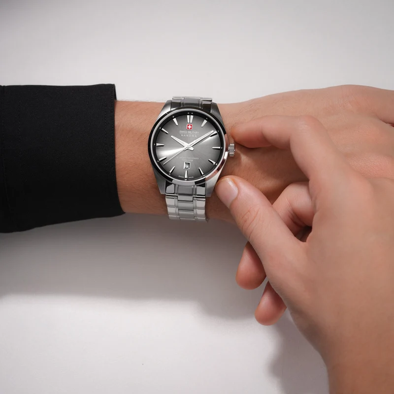 Swiss Military Hanowa Thunder SMWGH0007901 Herrenuhr Grau-Schwarz • Saphirglas • 10 ATM Wasserdicht