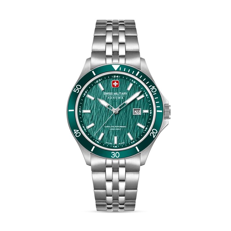 Swiss Military Hanowa Flagship Elements SMWGH0006704 Herrenuhr Grün • Saphirglas • 10 Bar Wasserdicht