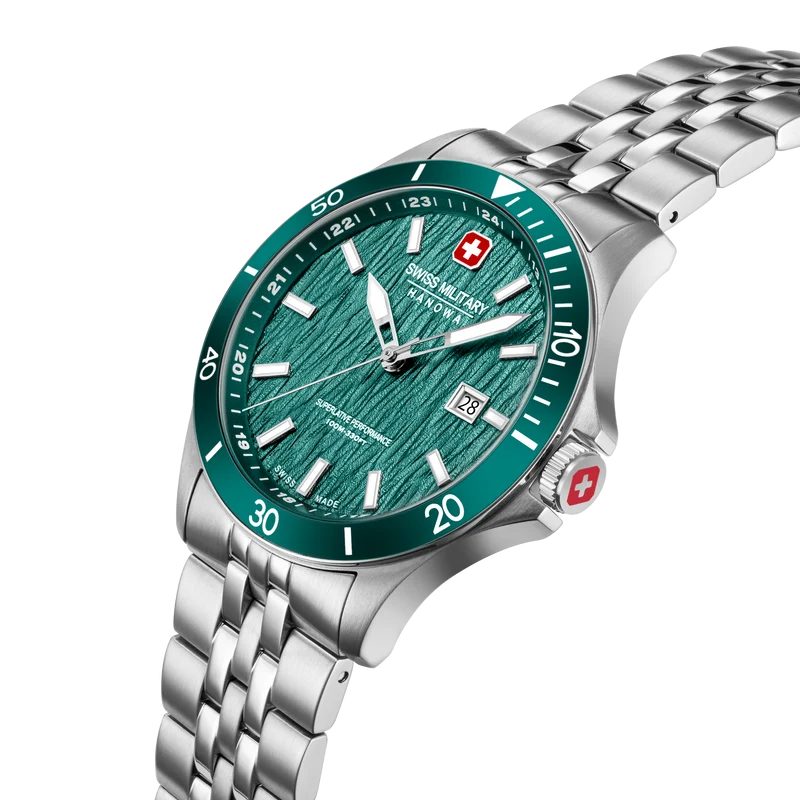 Swiss Military Hanowa Flagship Elements SMWGH0006704 Herrenuhr Grün • Saphirglas • 10 Bar Wasserdicht