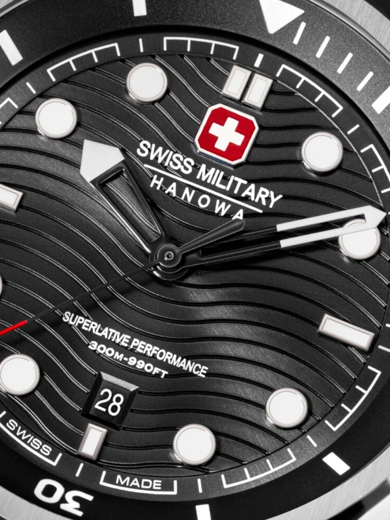 Swiss Military Hanowa Breakwater SMWGH0006404 Herrenuhr Schwarz • 30 ATM Wasserdicht • Quarzwerk