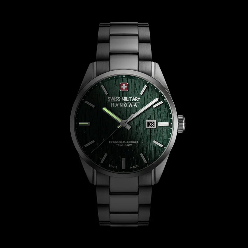 Swiss Military Hanowa Silver Fir SMWGH0006101 Herren Armbanduhr Grün • Saphirglas • 10 ATM Wasserdicht