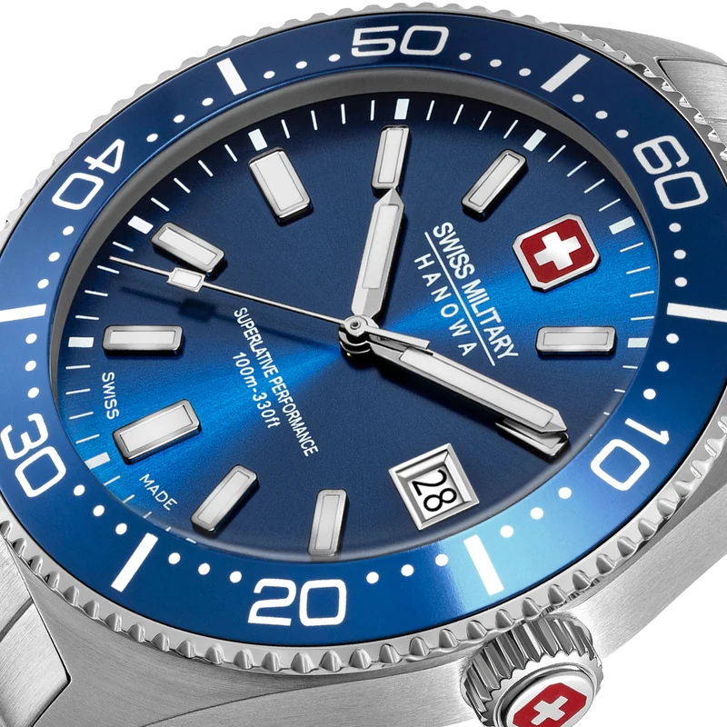 Swiss Military Hanowa Nomad SMWGH0004904 Herrenuhr Blau • Saphirglas mit AR-Beschichtung • 10 ATM Wasserdicht