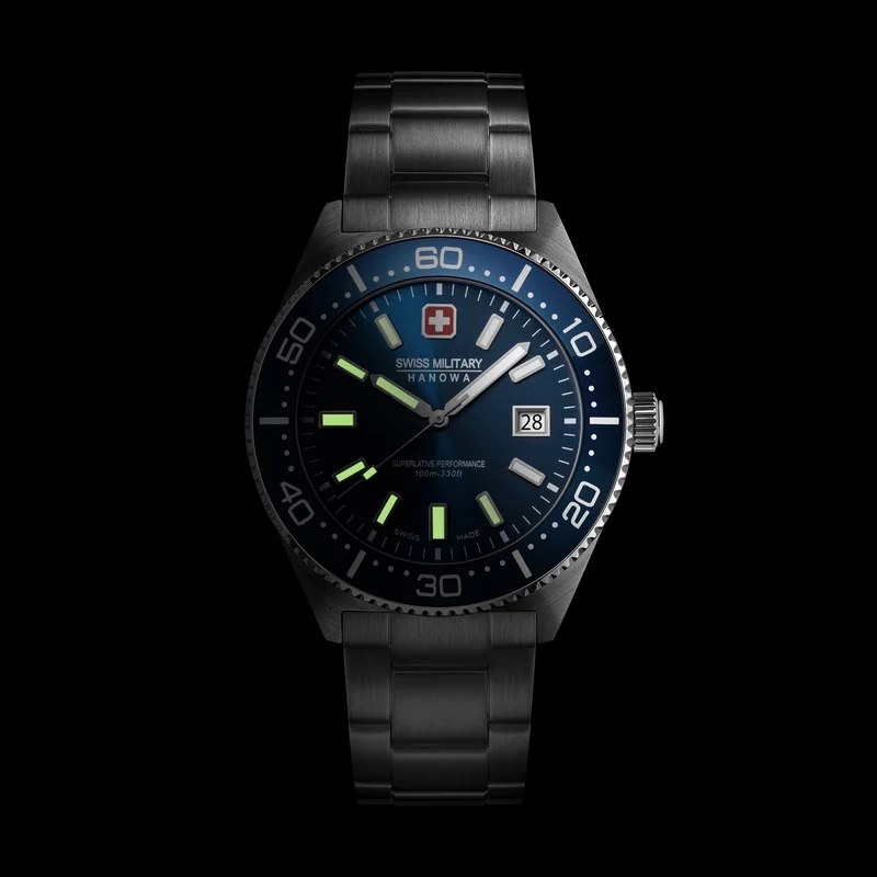 Swiss Military Hanowa Nomad SMWGH0004904 Herrenuhr Blau • Saphirglas mit AR-Beschichtung • 10 ATM Wasserdicht