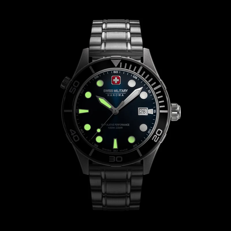 Swiss Military Hanowa Phoenix SMWGH0004001-SET Herrenuhr Blau • Saphirglas • 4-in-1 Set