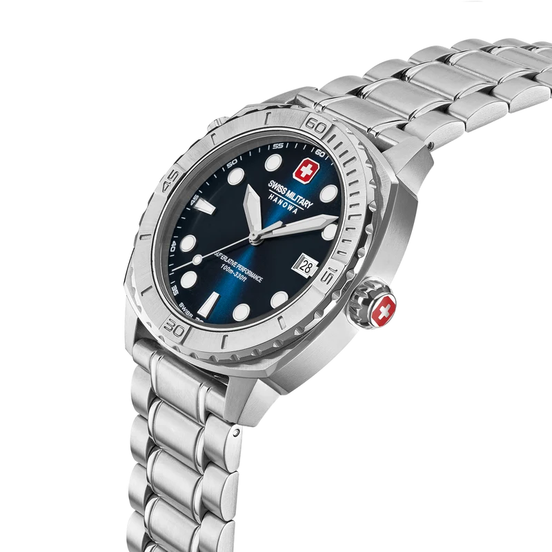 Swiss Military Hanowa Phoenix SMWGH0004001-SET Herrenuhr Blau • Saphirglas • 4-in-1 Set