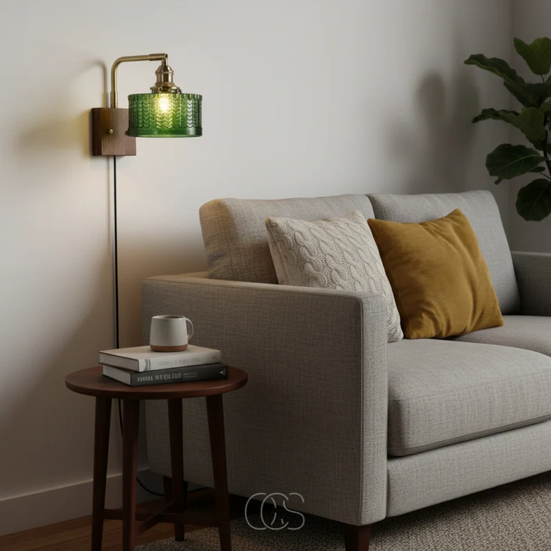 Klassieke Wandlamp met Glazen Kap Goud Metaal Woonkamer Slaapkamer Hal Sfeerverlichting Vintage Stijl | Sansoti