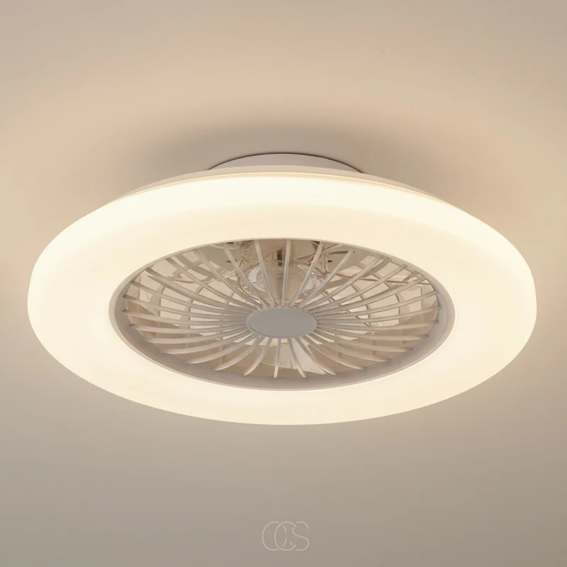 Plafondventilator met Geïntegreerde LED Verlichting 46cm Wit Dimbaar met Afstandsbediening Moderne Plafondlamp | Sansoti