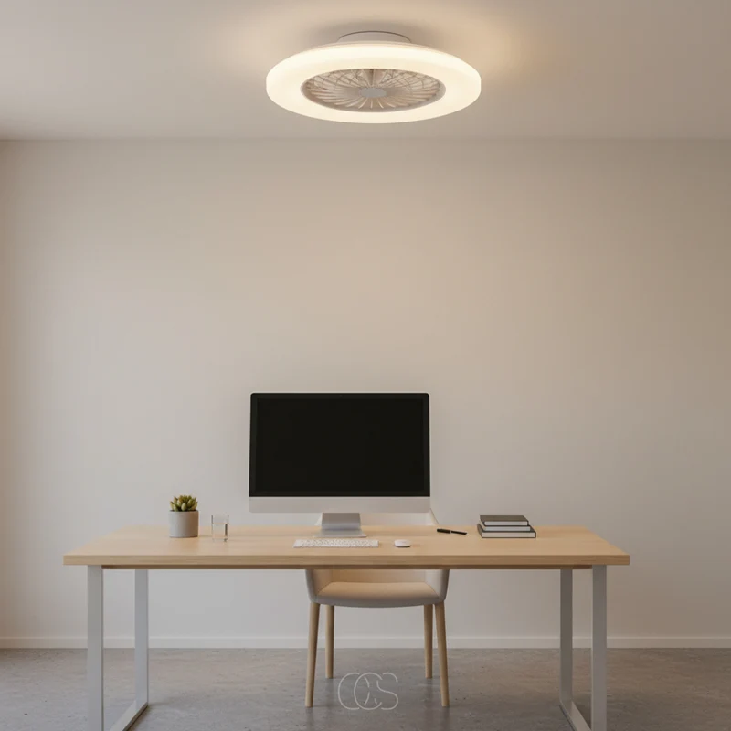 Plafondventilator met Geïntegreerde LED Verlichting 46cm Wit Dimbaar met Afstandsbediening Moderne Plafondlamp | Sansoti