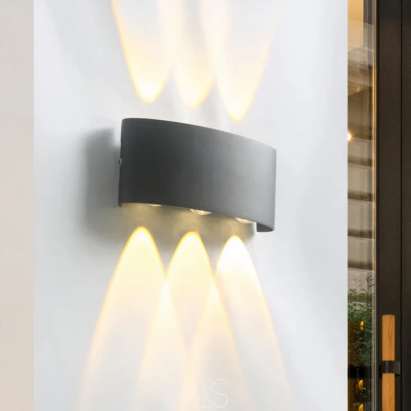 Wandlamp Buiten IP65 Dubbele Lichtbundel Aluminium Warm Wit LED Gevelverlichting voor Terras Tuin en Entree | Sansoti