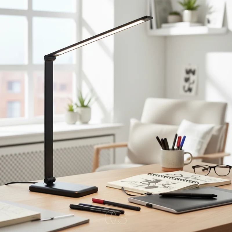 Dimbare LED Bureaulamp Draadloos met 3 Lichtkleuren Touch Bediening Oplaadbaar Modern Design Thuiswerken | Sansoti