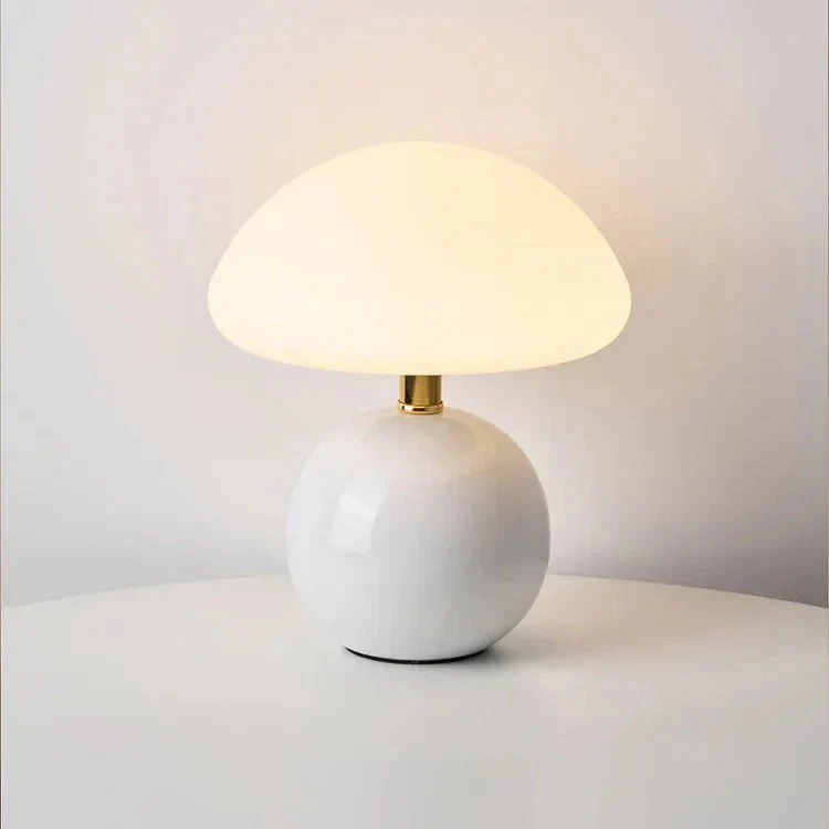 Dimbare LED Paddenstoellamp Retro Design Tafellamp Keramiek Mat Glas 3 Lichtstanden Sfeerlamp Bureau | Sansoti