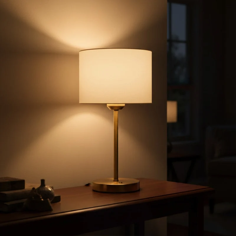 Tafelverlichting Metaal Textiel Gouden Afwerking Sfeerlamp Modern Interieur Woonkamer Slaapkamer Nachtkastje | Sansoti