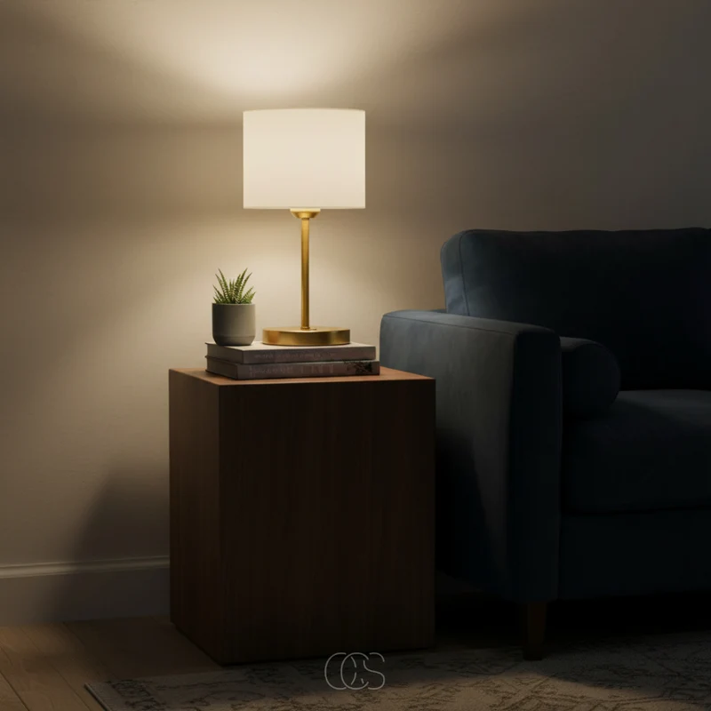 Tafelverlichting Metaal Textiel Gouden Afwerking Sfeerlamp Modern Interieur Woonkamer Slaapkamer Nachtkastje | Sansoti