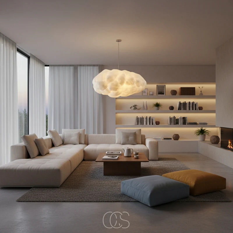 Hanglamp Wolkvorm 30-80cm Warm Wit Licht E27 Plafondverlichting Eetkamer Woonkamer Slaapkamer Sfeerverlichting | Sansoti