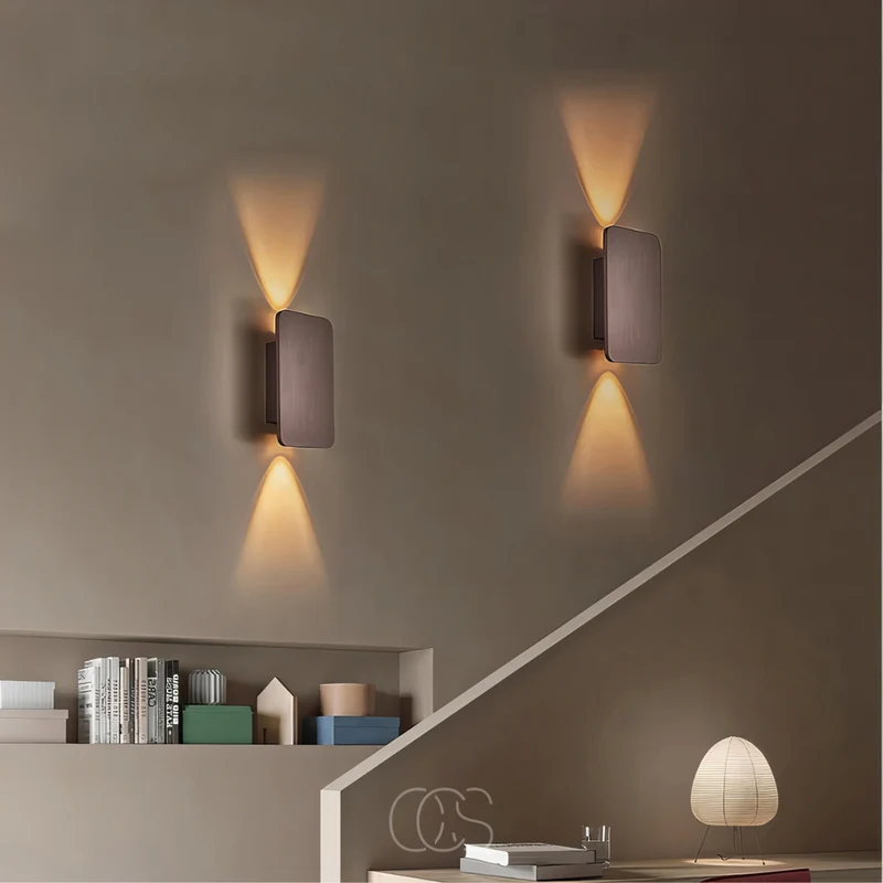Wandlamp LED Houtlook Sfeerlicht Modern Design Slaapkamer Hal Woonkamer Accentverlichting Warm Licht | Sansoti