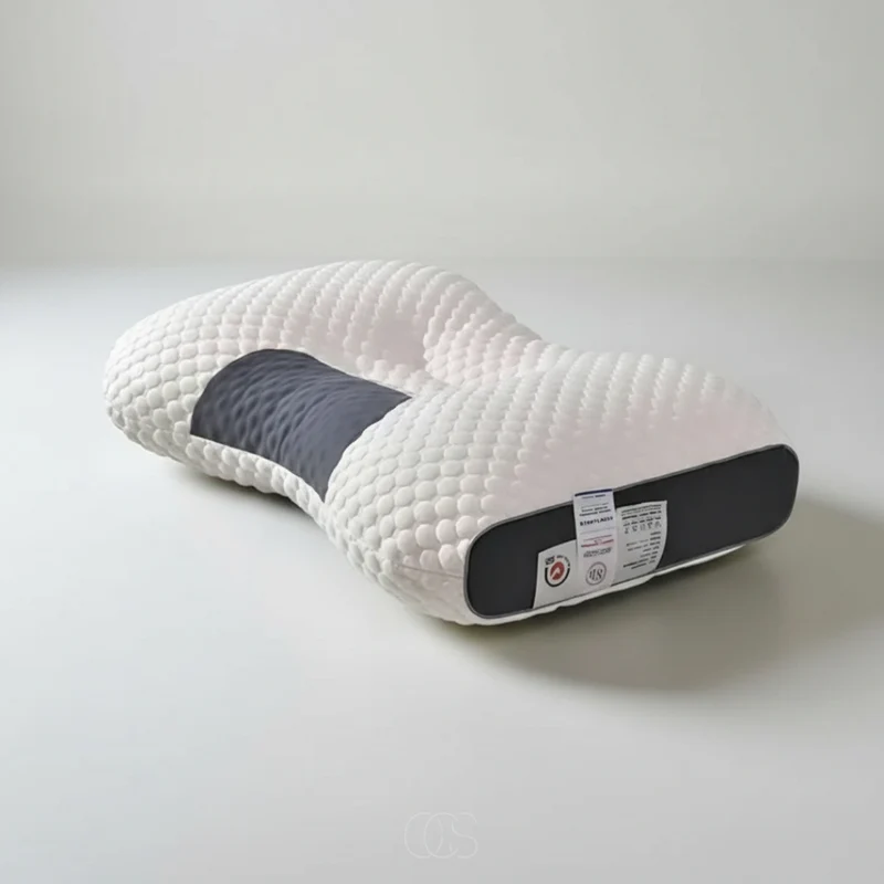 Neksteun Slaapkussen 40x65 cm Wit Grijs Ergonomisch Hoofdkussen voor Rug en Zij Slapers Comfortabel Stevig | Sansoti
