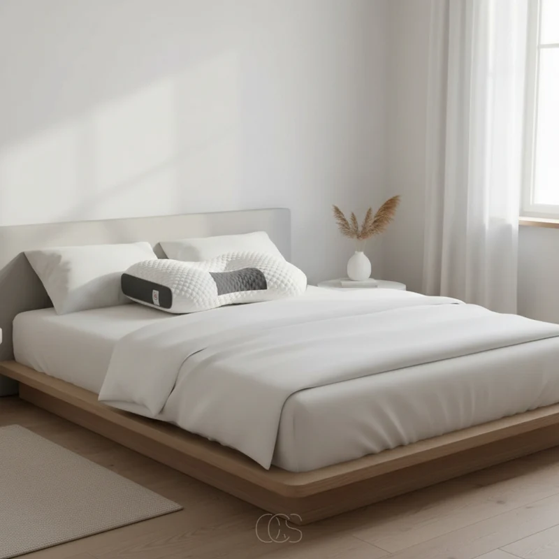 Neksteun Slaapkussen 40x65 cm Wit Grijs Ergonomisch Hoofdkussen voor Rug en Zij Slapers Comfortabel Stevig | Sansoti