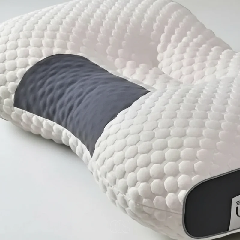 Neksteun Slaapkussen 40x65 cm Wit Grijs Ergonomisch Hoofdkussen voor Rug en Zij Slapers Comfortabel Stevig | Sansoti
