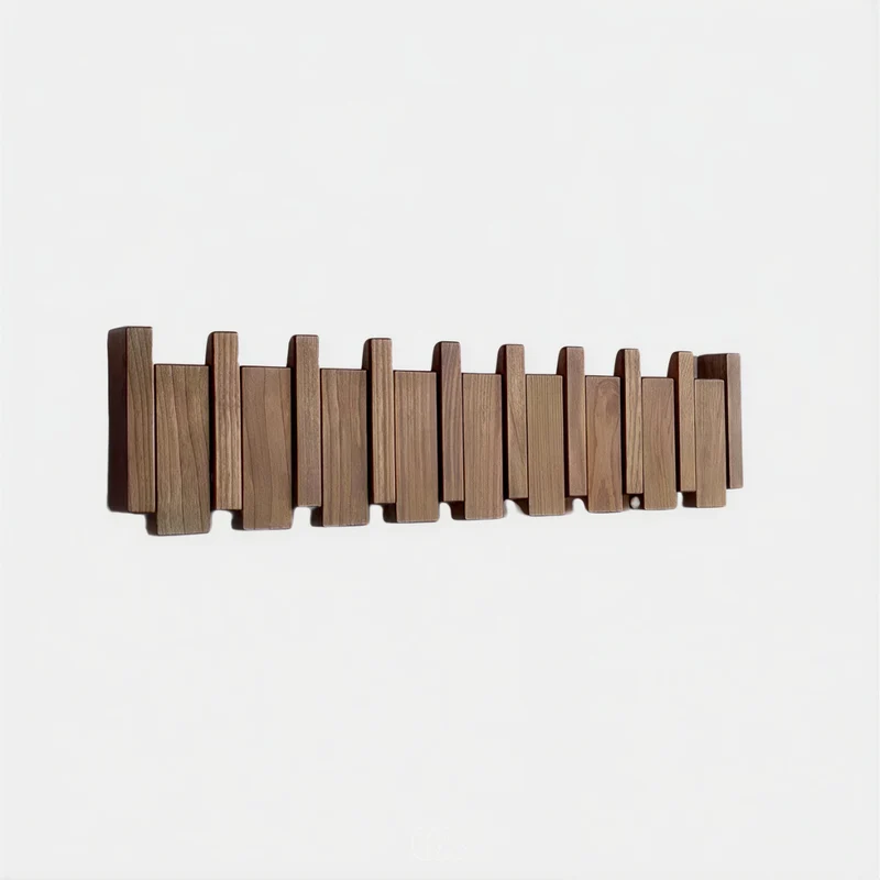 Wandkapstok Eikenhout Inklapbare Haken Piano Design Hal Slaapkamer Ruimtebesparend Wandmontage Coat Rack | Sansoti