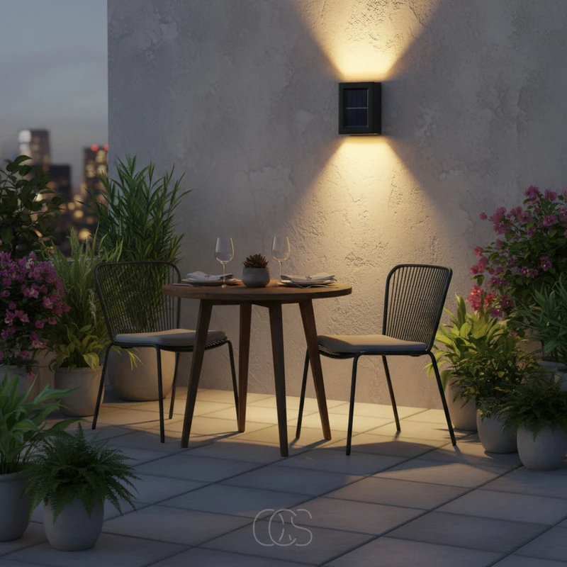 Zonne Buitenwandlamp met Schemersensor IP65 Waterdicht Warm Licht voor Tuin Oprit Balkon Schutting Terras | Sansoti