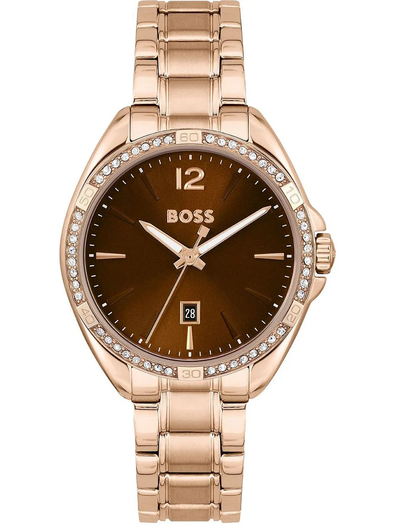 BOSS Felina 1502621 Damenuhr Rosé • Mineralglas • Leuchtzeiger & Leuchtindizes