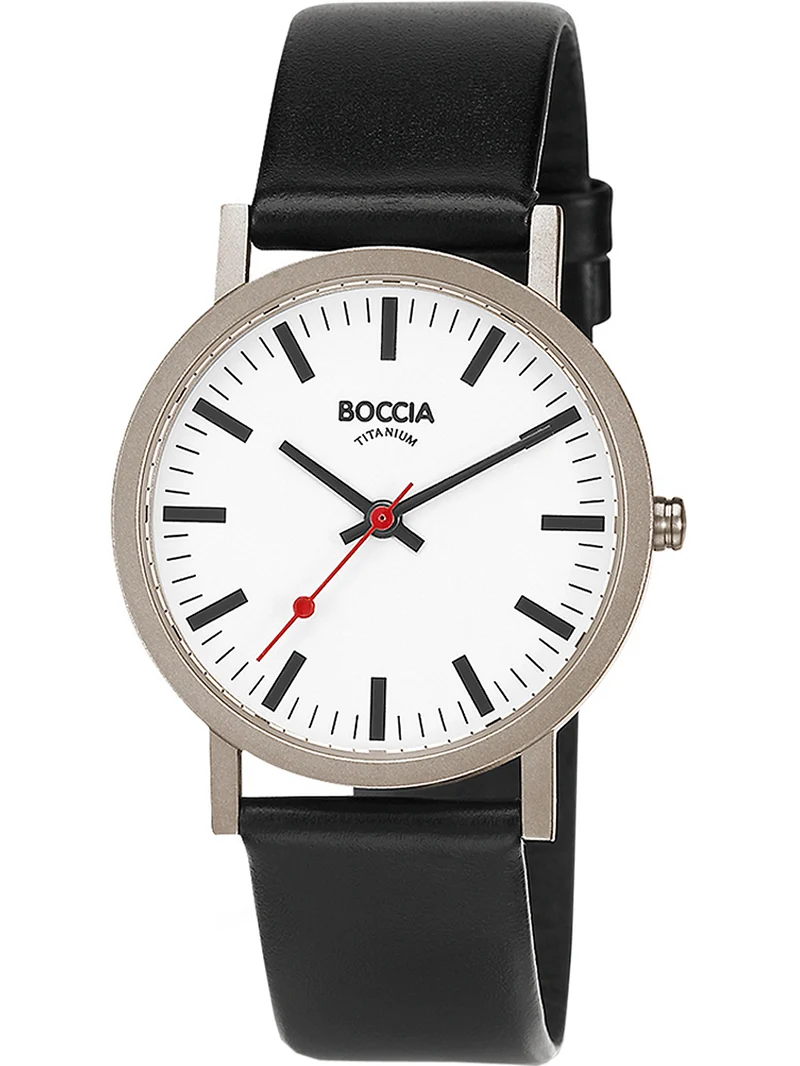 Boccia Titanium 521-03 Herren Armbanduhr Silber • Mineralglas • Leichtes Titan-Gehäuse