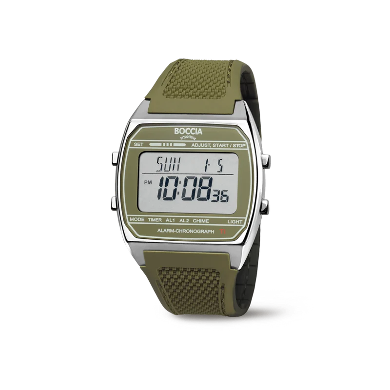 Boccia Titanium 3738-04 Herren Armbanduhr • Digitaler Chronograph • Alarm & Datum
