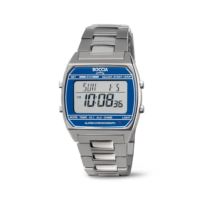 Boccia 3738-02 Herren Armbanduhr • Digitaler Chronograph • Titan