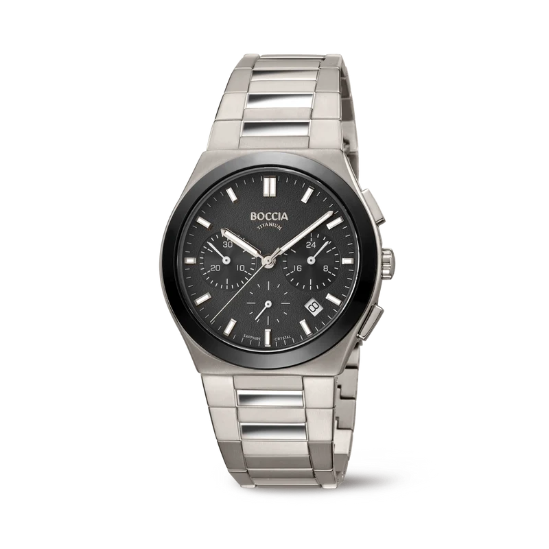 Boccia 3736-02 Herrenuhr Titanium Chronograph 39mm • Saphirglas • Reintitanband