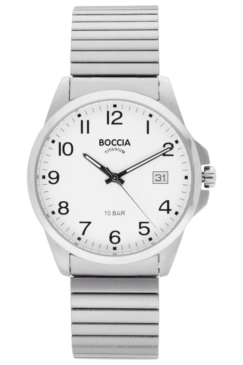 Boccia 3671-04 Herrenuhr Titan Silber • Quarzwerk mit Datum • Zugband aus Titan